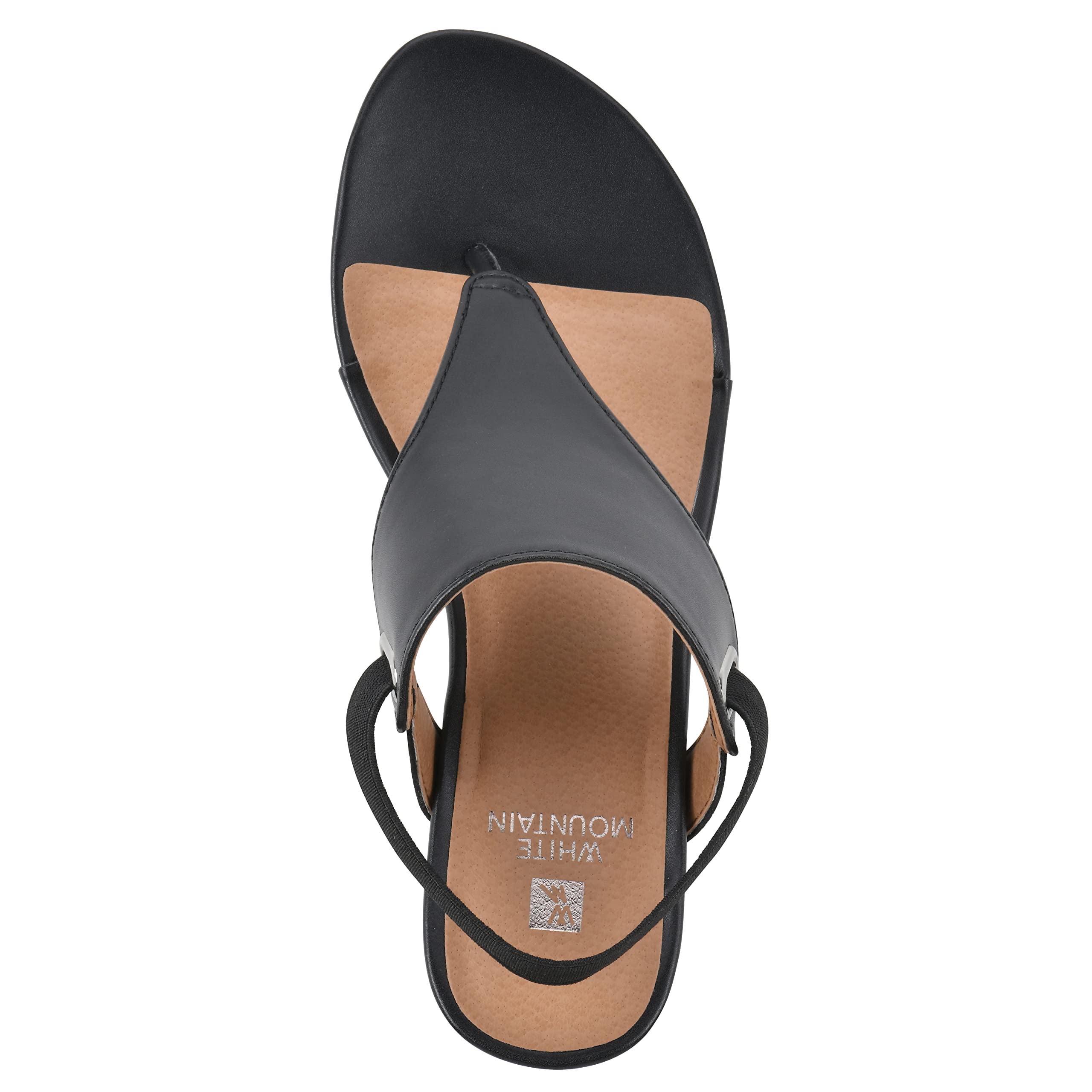 WHITE MOUNTAIN Women's All Dres Wedge Sandal, Black/Smooth, 8 M
