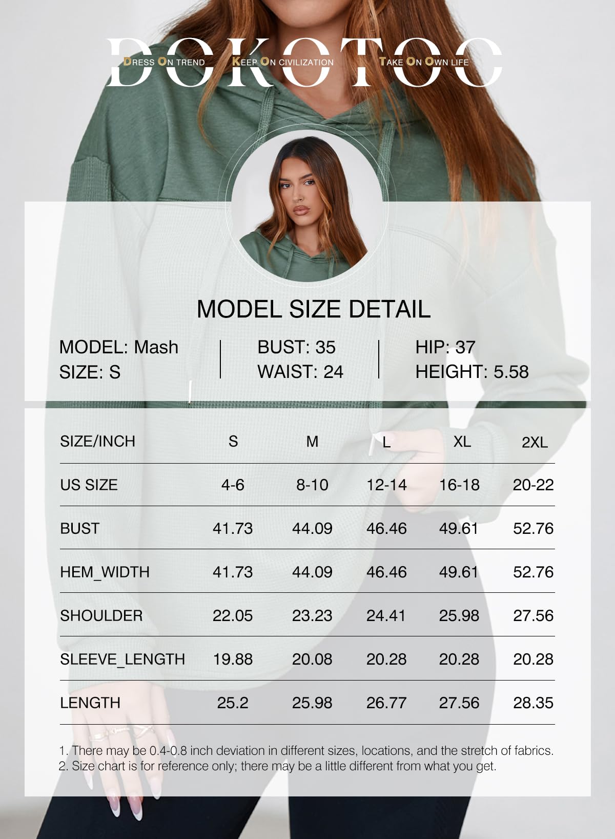 Dokotoo Hoodies for Women Casual Long Sleeve Waffle Knit Pullover Sweatshirt Womens Fall Fashion Lightweight Drawstring Hooded Tops Sweaters Solid White Medium