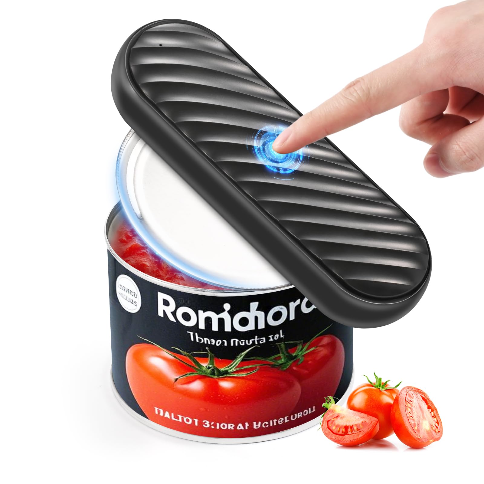 Electric Can Opener for Seniors, One-Touch Automatic Can Opener with Smooth Edge, USB Rechargeable, Cordless Battery Operated, Handsfree, for All Can Sizes, Kitchen Gadgets for Arthritis Users, Black