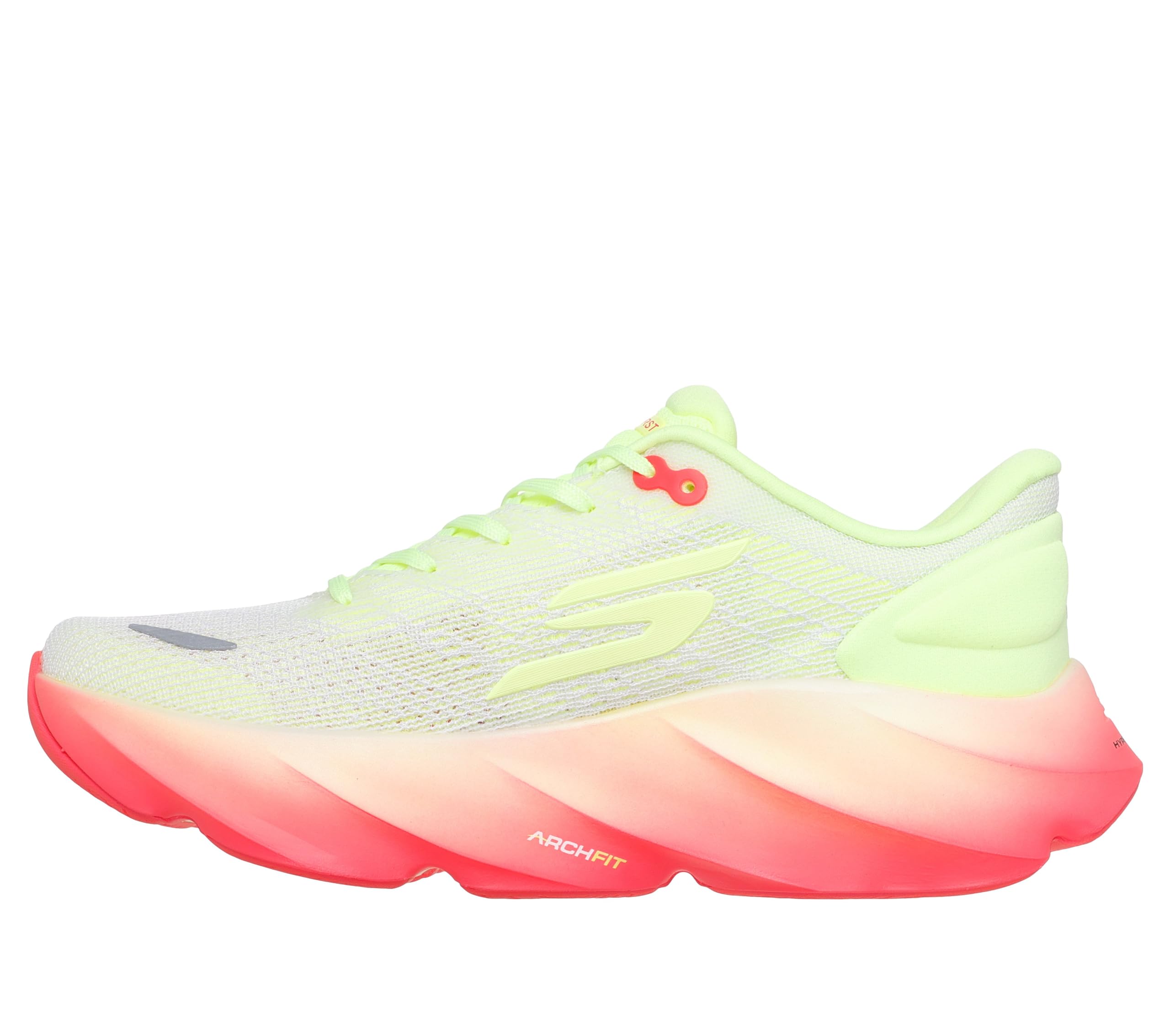 Skechers Women's Aero Burst Running Shoe, White/Yellow, 9