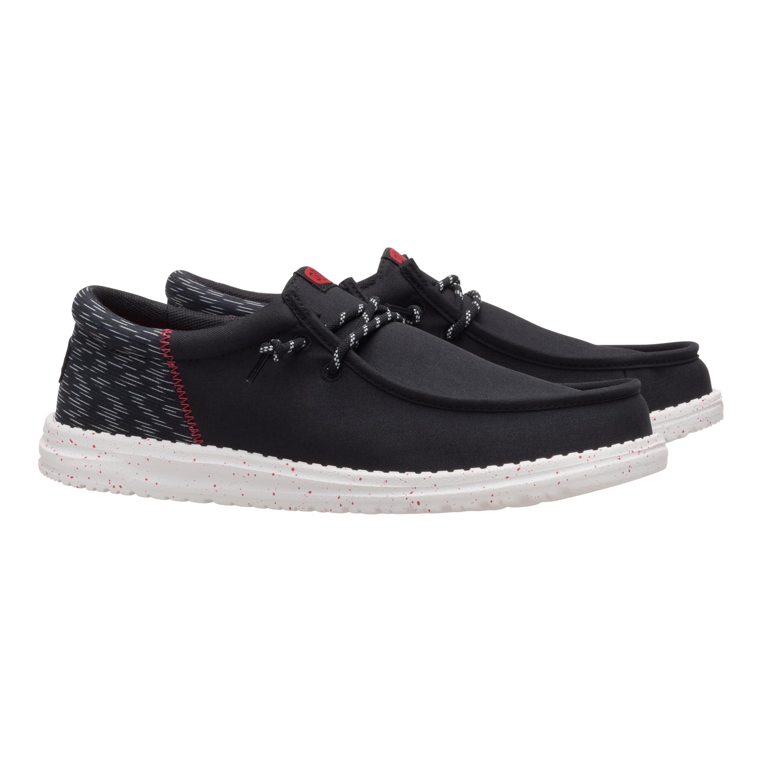 HEYDUDE Wally Funk Jersey Jacquard Black/Multi 11, Men’s Shoes, Slip-on Loafers, Comfortable & Light-Weight