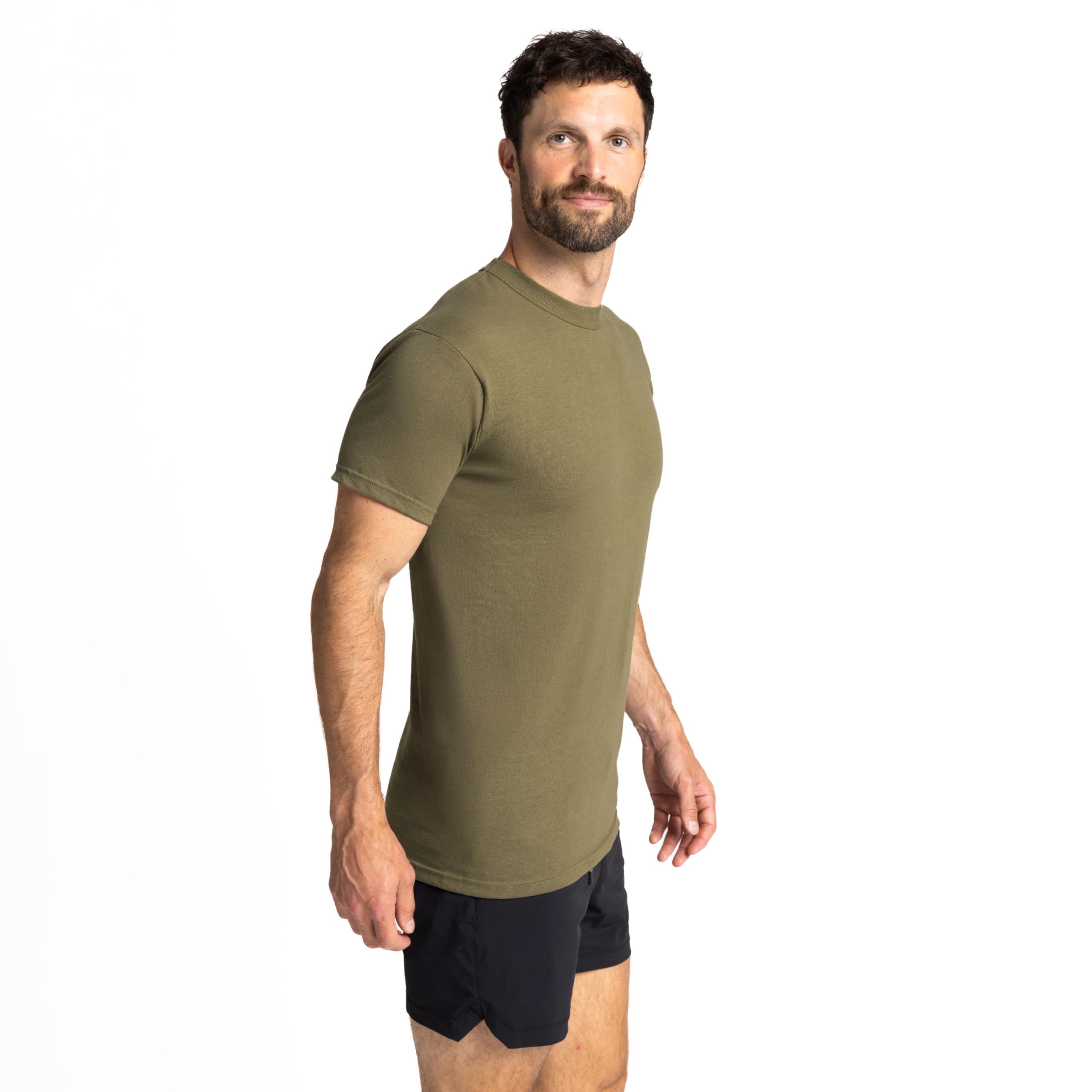 Soffe Men's 3 Pack - USA Poly/Cotton Military Tee, Tan, Medium