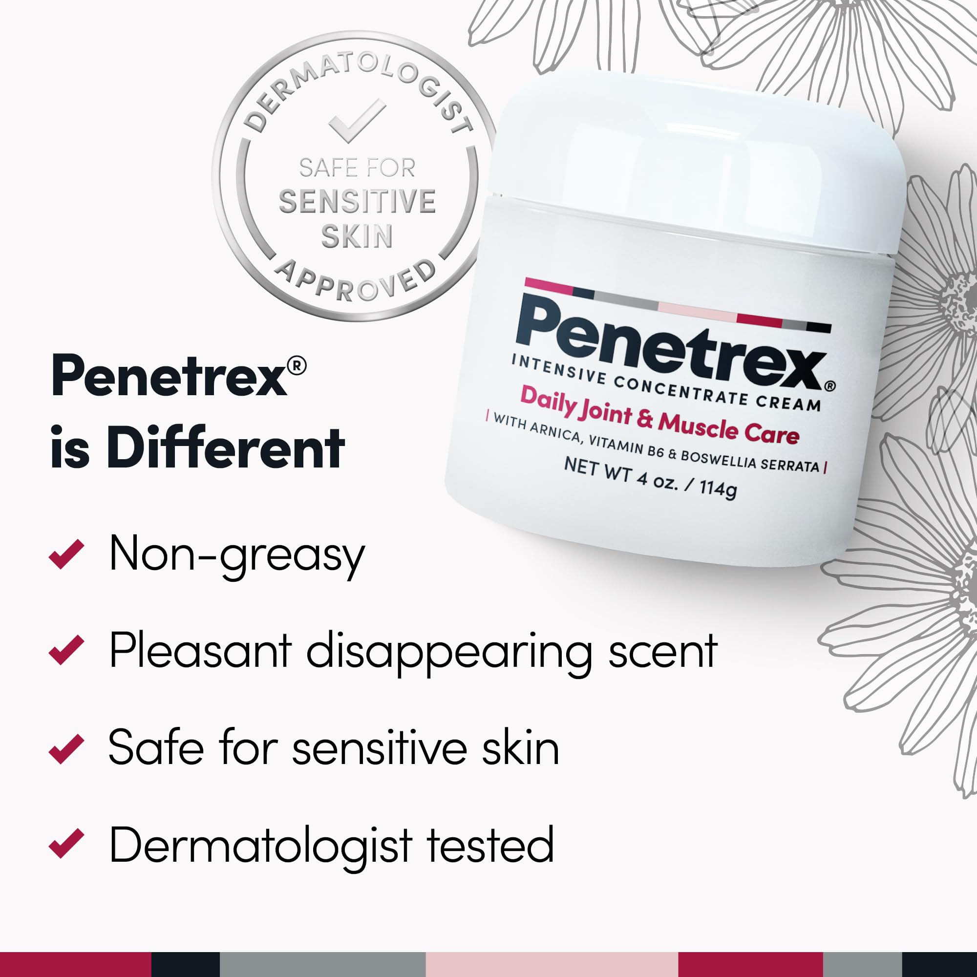 Penetrex Joint & Muscle Therapy Trio - Soothing Comfort for Back, Neck, Hands, Feet - Premium Whole Body, Rub with Arnica, Vitamin B6 MSM & Boswellia - 2oz, 3oz, 4oz