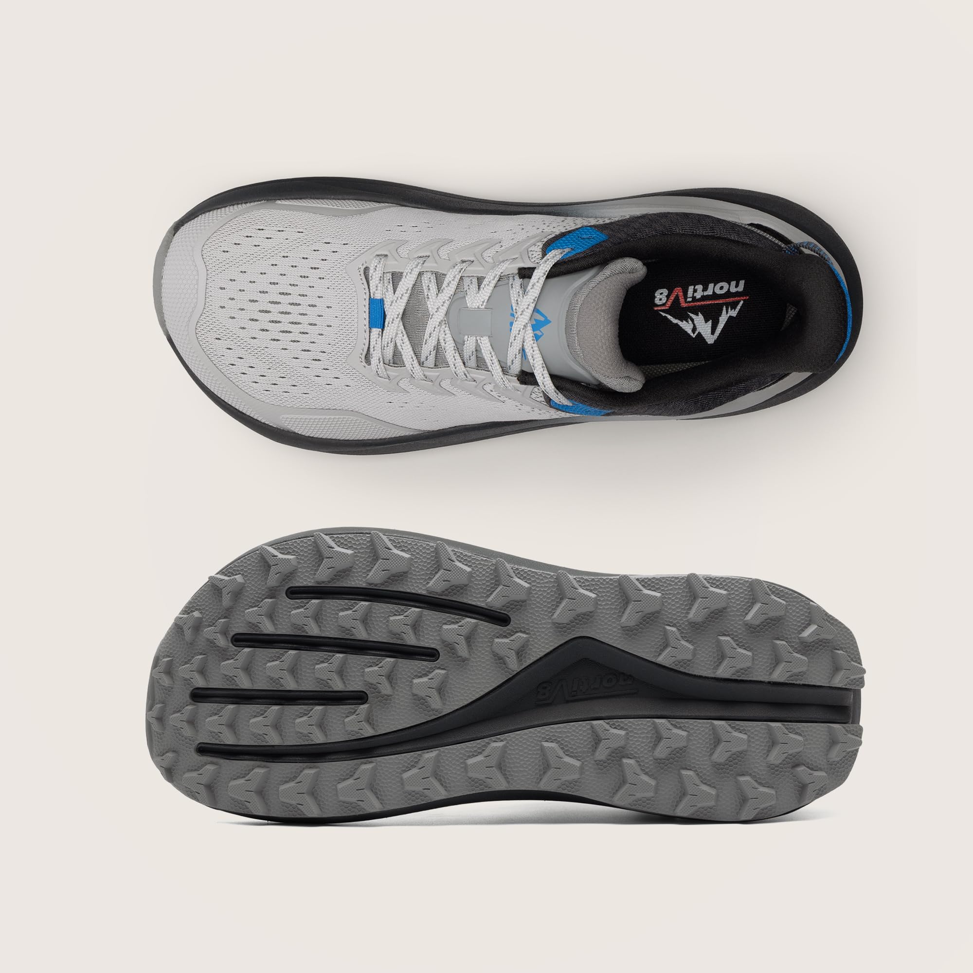 NORTIV 8 Men's Wide Toe Box Trail Running Shoes Cushion Walking Barefoot Tennis Workout Gym Cross Training Shoe Fashion Sneakers Whitney,Size 13,Black/Light Grey,SNRS25001M