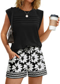 WIHOLL Lounge Sets for Women 2 Piece Short Sets Summer Fashion 2026 Beach Vacation Clothes Comfy Travel Outfit for Airplane Loungewear Spring Break Sweatsuits Sleeveless Seniors Country Concert S