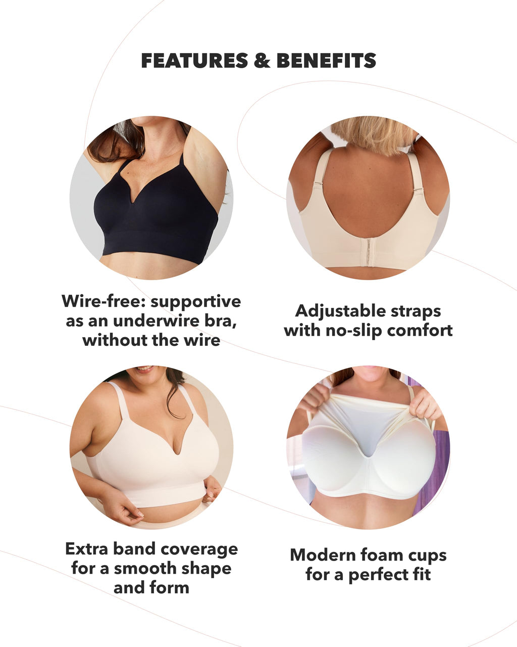 SHAPERMINT Bras for Women - Bralettes for Women with Support - from Small to Plus Size Lingerie Black, 3X-Large