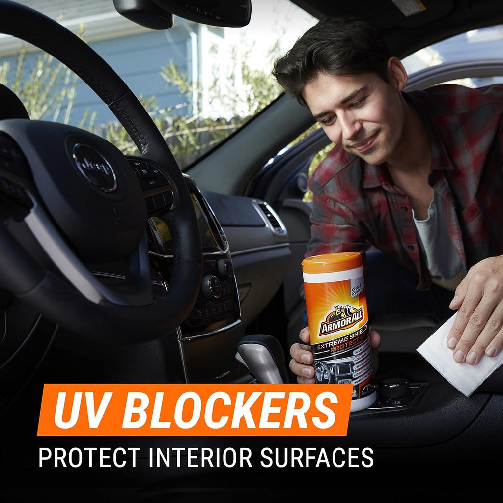 Armor All Ceramic Car Leather Cleaning Wipes, Use on Heated Seats and Leather Surfaces, Includes Ceramic Leather and Extreme Protectant Wipes - 2 Count