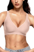 Vertvie Jelly Wireless Bras for Women Push Up Plunge Seamless T-Shirt Bras No Underwire Supportive Full Coverage Bralettes(Skin Color,Large)