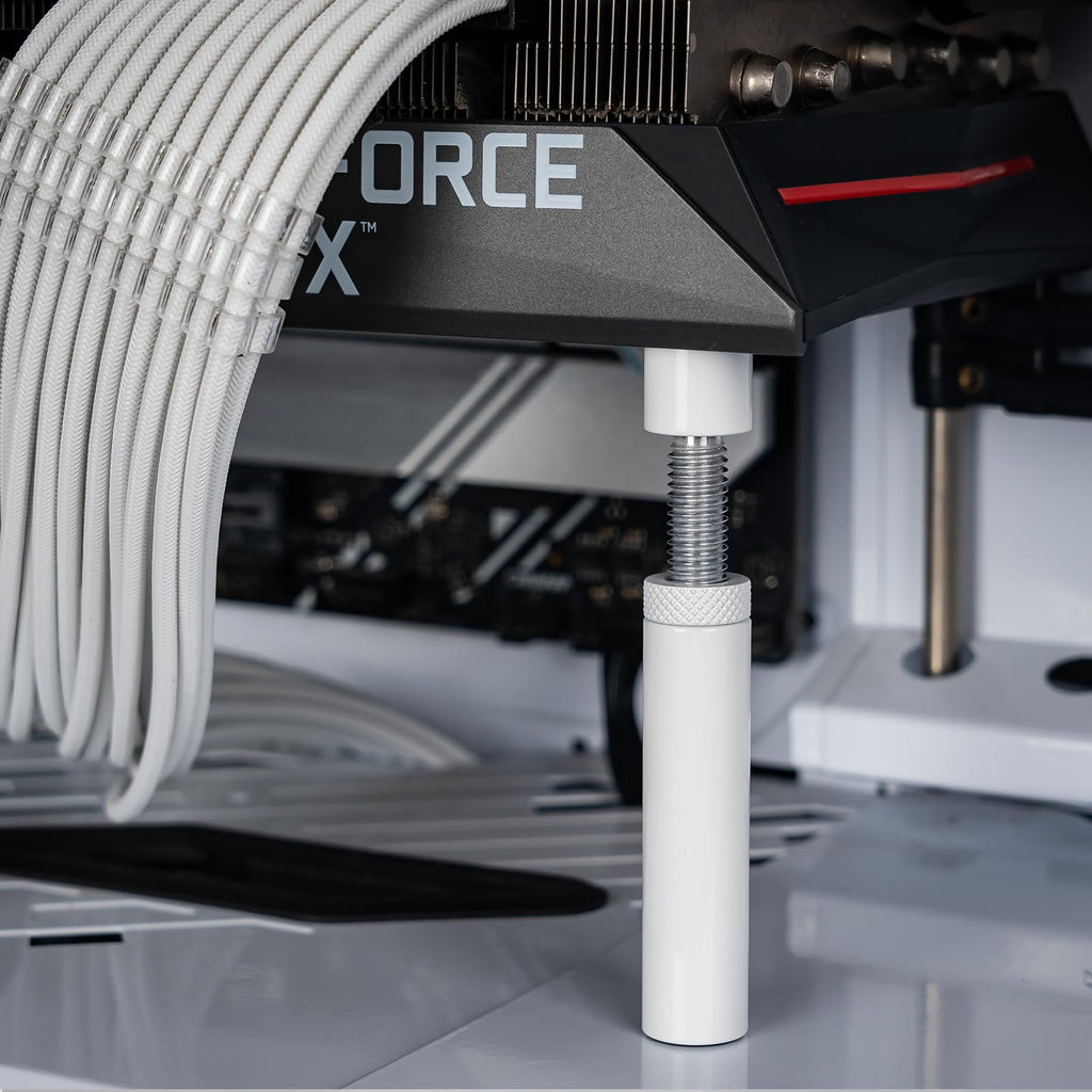 Uyubao GPU Support Bracket, Graphics Card GPU Brace Support, Video Card Sag Holder Bracket with Magnet & Non-Slip Sheet,White, L(74mm-120mm)