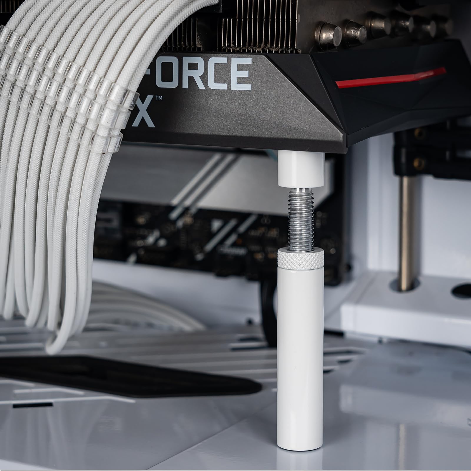 Uyubao GPU Support Bracket, Graphics Card GPU Brace Support, Video Card Sag Holder Bracket with Magnet & Non-Slip Sheet,White, L(74mm-120mm)