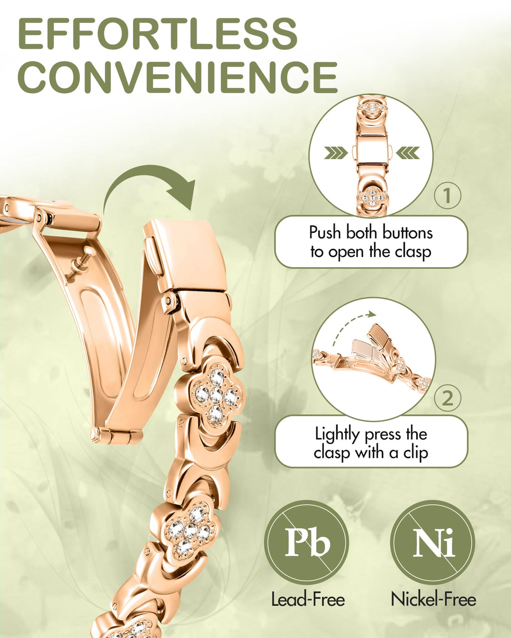 Feraco Pure Copper Bracelets for Women, Ultra Strength Magnetic Bracelet with 3800 Gauss Magnets & Sparkling Zirconia, Adjustable, Infinite Clover Jewelry (Rose Gold)