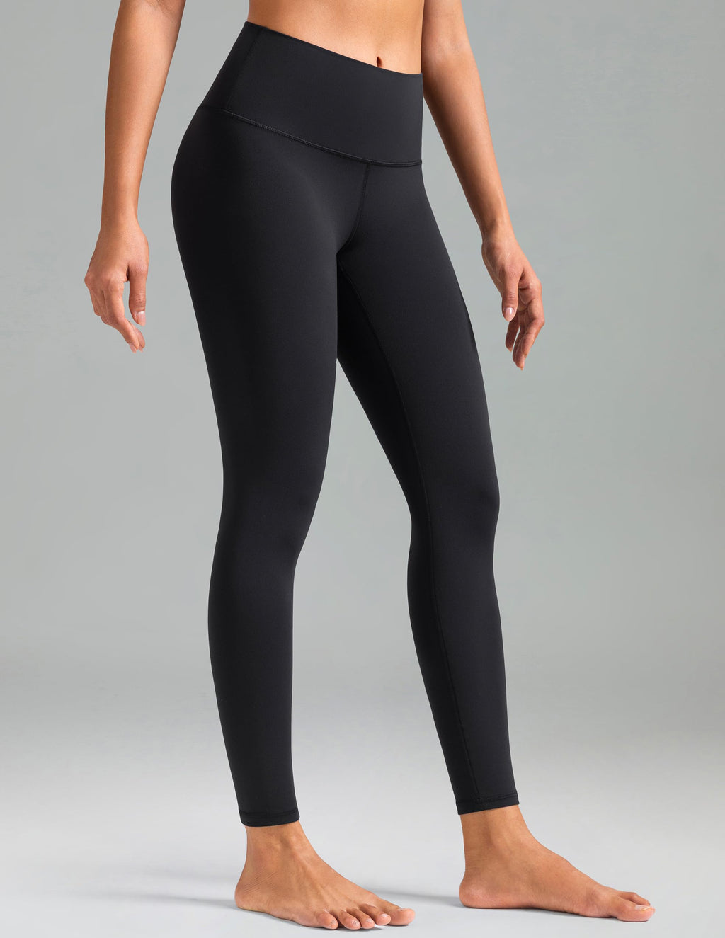 Colorfulkoala Women's Dreamlux High Waisted Workout Leggings 25" Inseam 7/8 Length Yoga Pants (XS, Black)