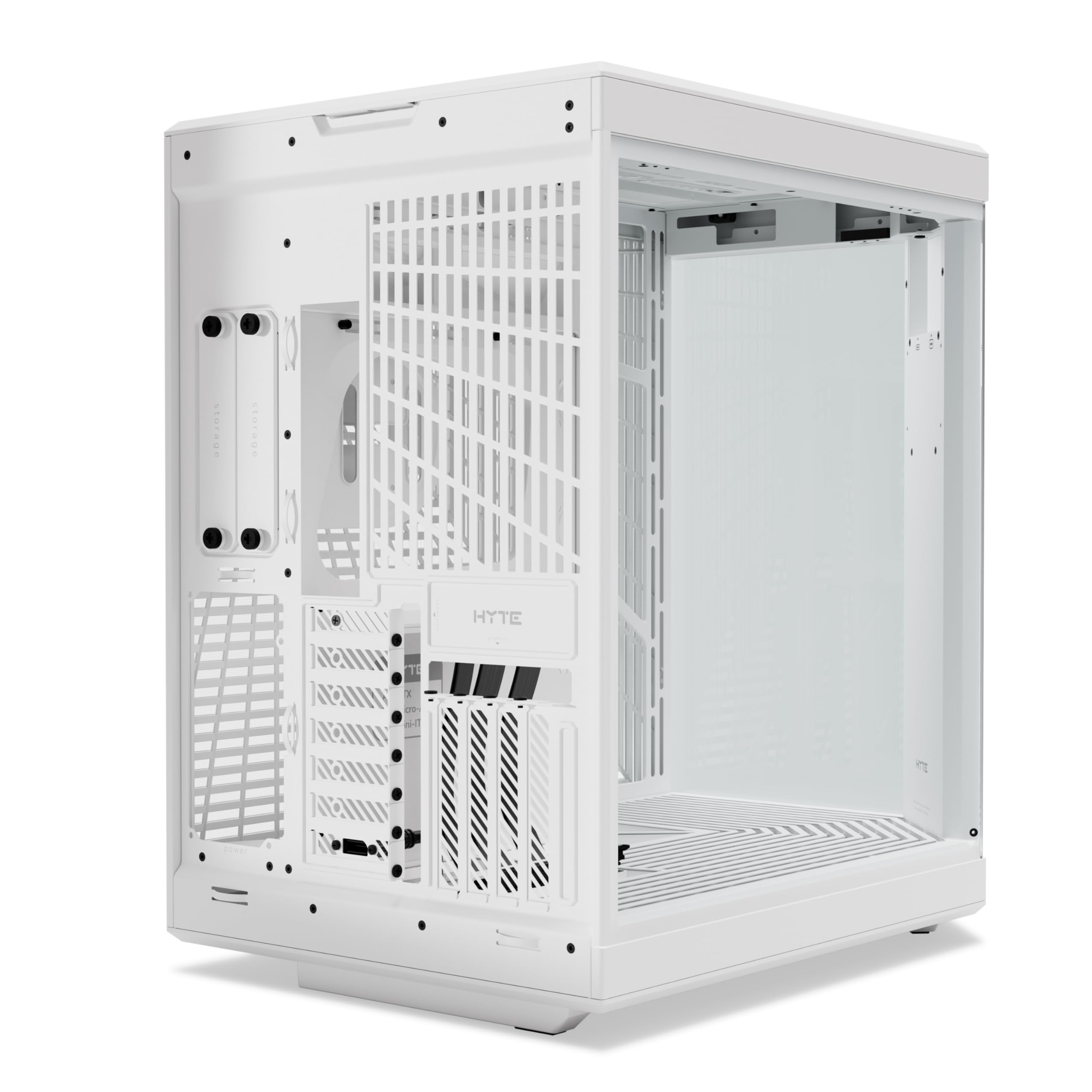 Hyte Y70 Touch Infinite Dual Chamber ATX Mid Tower Modern Aesthetic Case with Integrated 2.5K LCD Touchscreen - Snow White