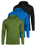 Real Essentials 3 Pack: Mens Mesh Hoodies | Lightweight Long Sleeve Workout & Gym Pullover-Set 6, Large