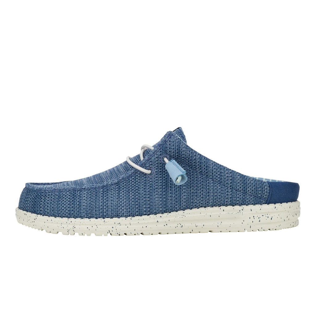 HEYDUDE Wally Slip Stretch Sox Faded Denim/Sargasso Blue Size 11, Men’s Shoes, Men's Slip-on Loafers, Comfortable & Light-Weight