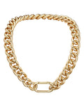 PROSTEEL Chunky Gold Necklace for Women, 14K Gold Cuban Choker with Oval Spring Ring, Fashion Lightweight Gold Chain Jewlry Gifts 16mm-16 inches