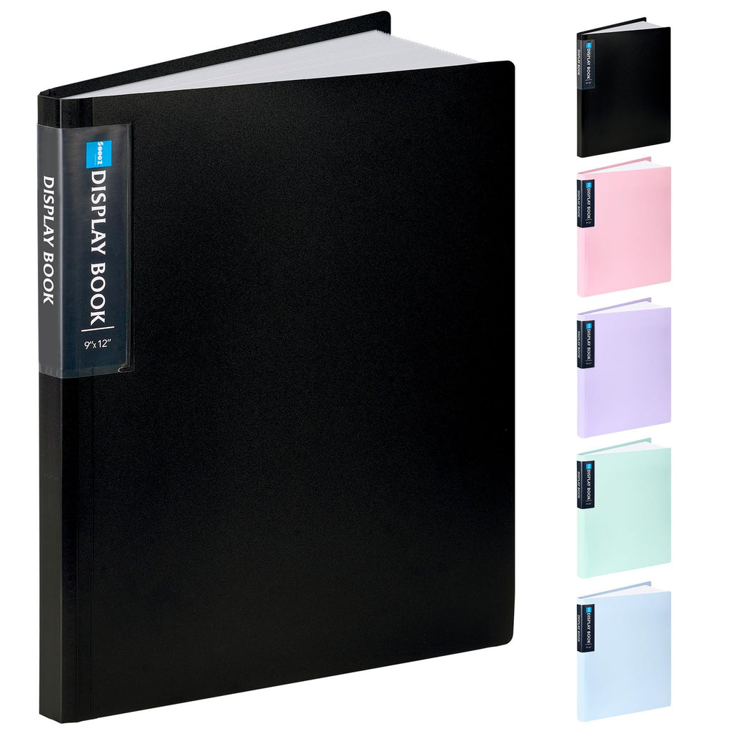 Sooez Art Portfolio 9"x12", 40 Pockets Large Display Folder with 80 Pages, Heavy Duty Presentation Book with Clear Sheet Protectors for Artwork Document Organizer Binder