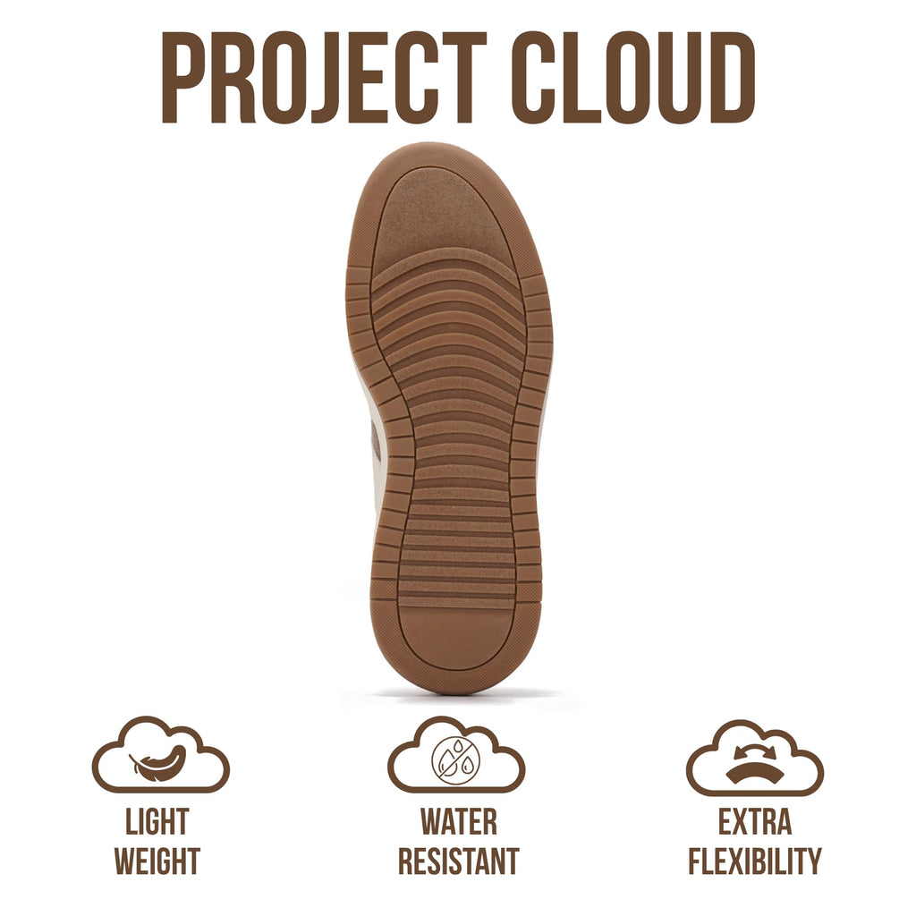 Project Cloud Platform Sneakers for Women - Lightweight Memory Foam Insole Womens Sneakers - Non-Slip Fashion Sneakers for Women Footwear - Women's Fashion Platform Shoes (Nita, TAUPMULT,7.5M)