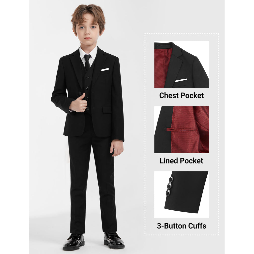 AmazingSea Boys Suit Black Slim Fit Formal Boys Suits Set Kids Suit Toddlers Youth Teen Boys Tuxedos Suit Size 8