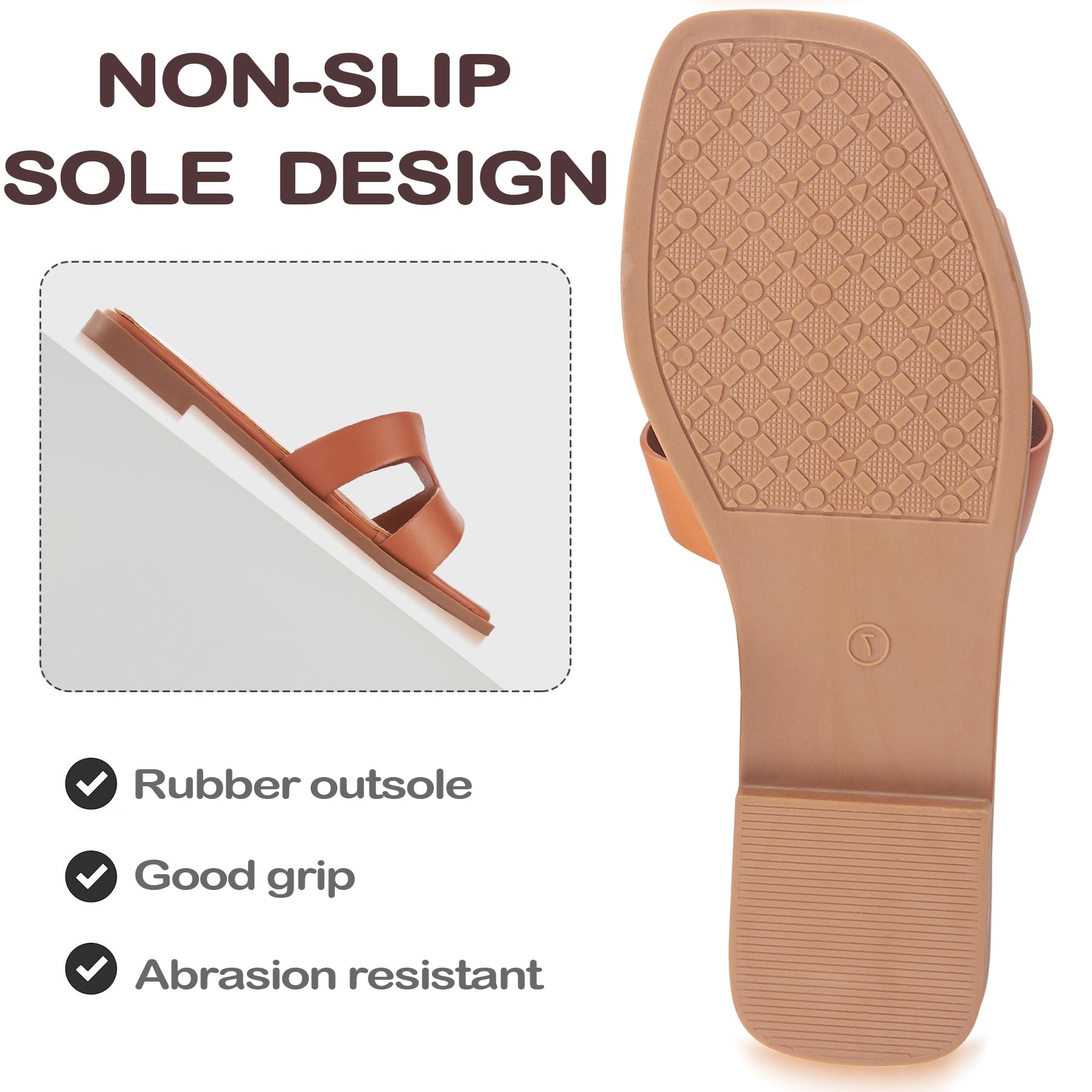 YTSKJ Sandals for Women Dressy Comfortable Flat Open Toe Casual Wide Width Cute Trendy Shoes Soft Leather Slip On Ladies Slides for Summer 2026 Brown Size 6