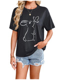 SOLY HUX Women's Graphic T-Shirts Cute Summer Tops Crewneck Short Sleeve Novelty Tees Black Graphic Medium