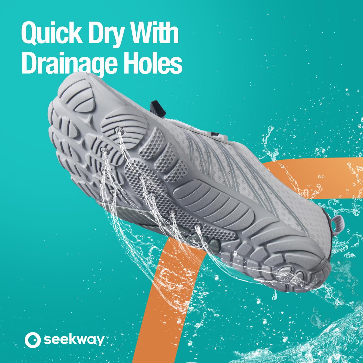 SEEKWAY Water Shoes for Women Adult Quick-Dry Aqua Sock Barefoot Men for Beach Swim River Pool Lake Hiking Kayaking Surfing Gradient Dark Grey