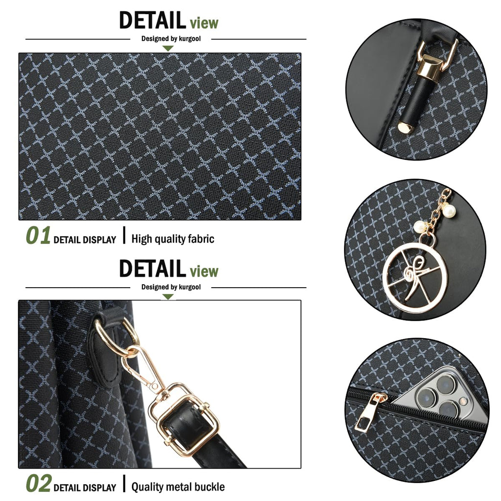 Purse and Handbags for Women, 3 Zip Compartments Tote Bag Designer Shoulder Purse Top Handle Satchel Bags