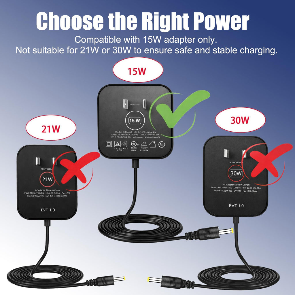 AZJCKEW 15W Power Adapter Charger, Compatible with Echo Dot 3rd/4th/5th Gen Echo Show 5 (1st & 2nd Gen) Echo Pop Kids Edition Smart Speaker DC Charger Cord, 6.6FT Long Cable – Black