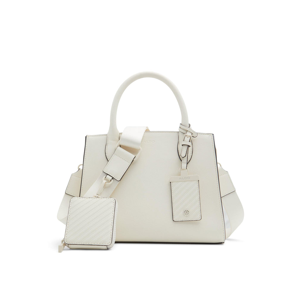 ALDO Women's Cadoanad Satchel Bag, White/Bone