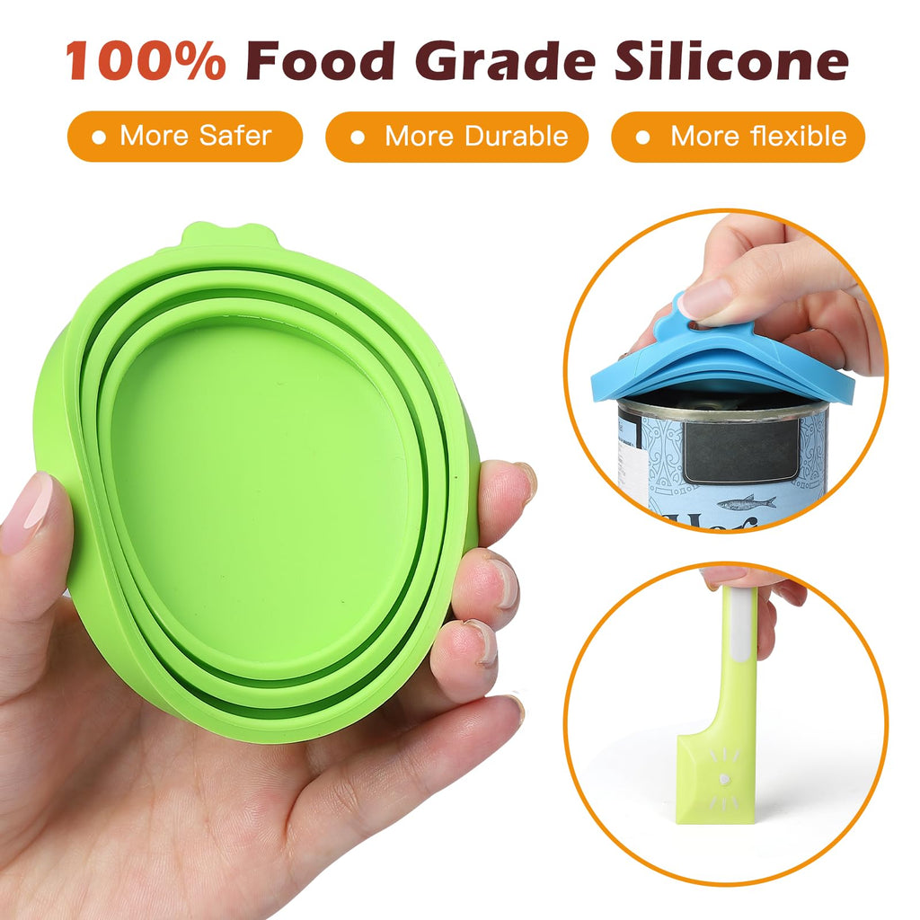 Ainvhh 8 PACK Can Lids, Pet Food Can Cover and Food Mixing Spoons Food Canned Scoop, Fits Most Standard Size Dog and Cat Can Tops for Pet Cat Dog Feeding Can and Wet Food Storage