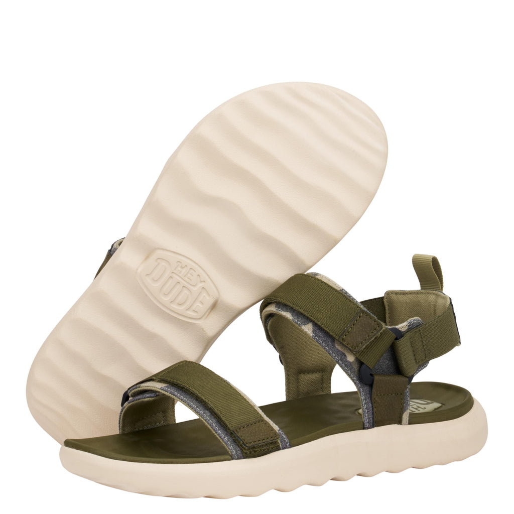 HEYDUDE Men's Carson Sandal Green Camo