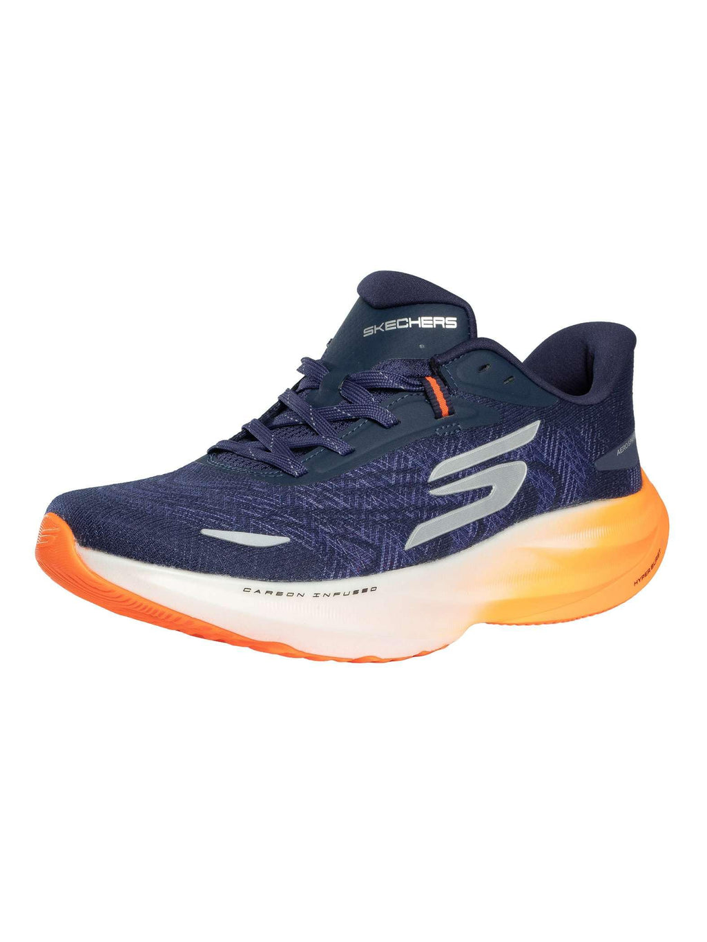 Skechers Men's Aero Spark Running Shoe, Navy/Orange, 8.5