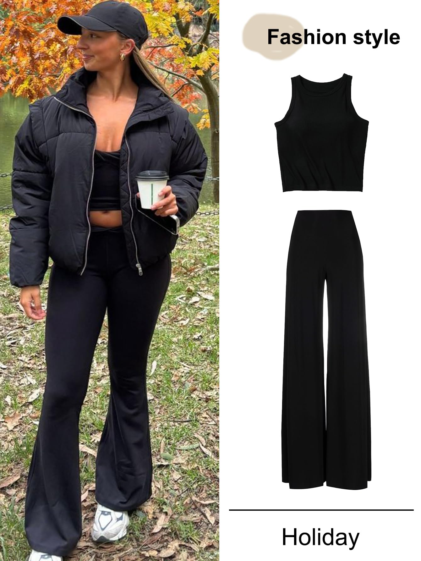 Gihuo Women’s Winter Cropped Puffer Jacket Coat Short Warm Quilted Jacket(Black-S)