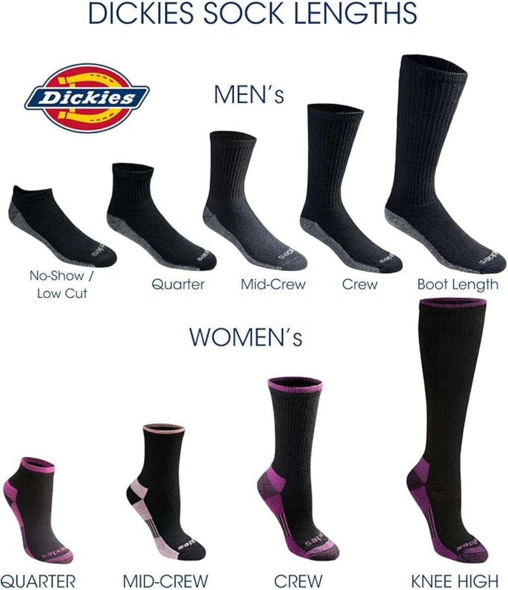 Dickies Men's Dri-Tech Original Moisture Control Crew Socks, Available in M-XXL (6, 12, 18 Pairs), Black (6 Pairs), X-Large
