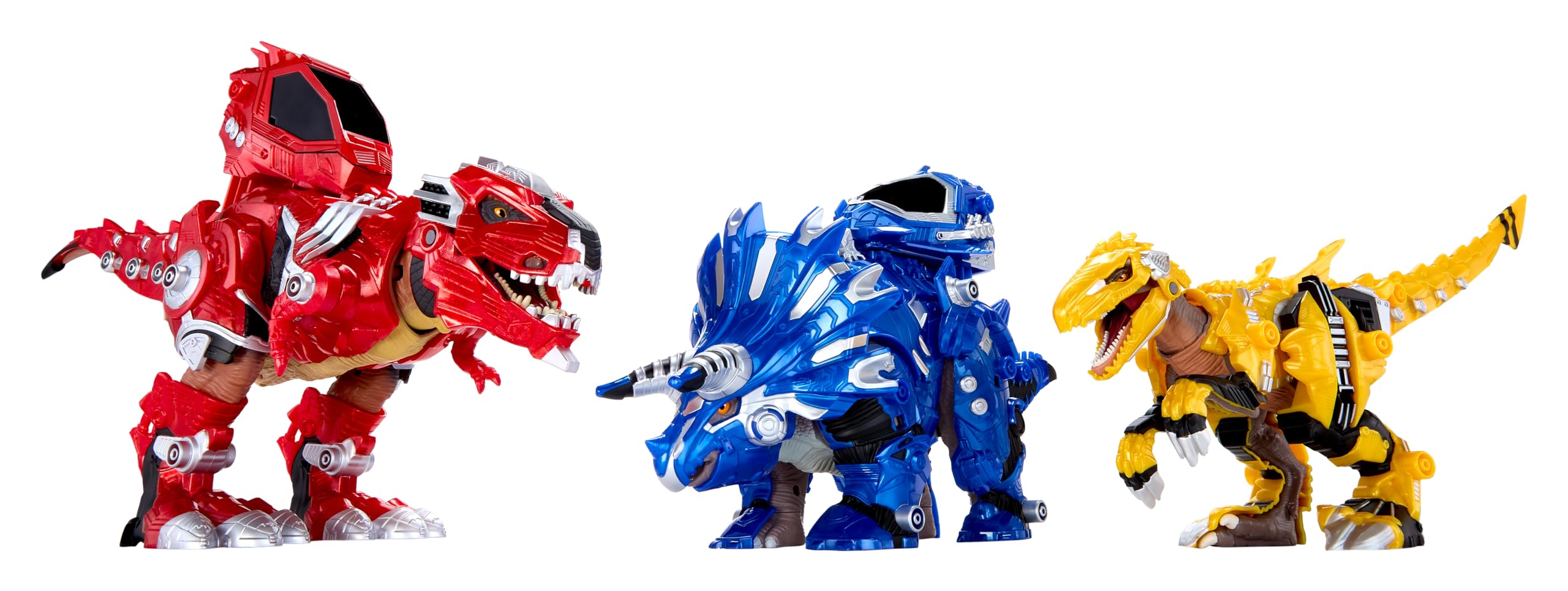 Armorsaurs Armor-Up T-Rex Dinosaur Ajax Toy Figure with 7 Removable Armor Pieces, Tail-Triggered Chomp, Pilot Pod Compatible, 8.7" Hx17.9 L, Kids, Boys, Girls, Ages 6+