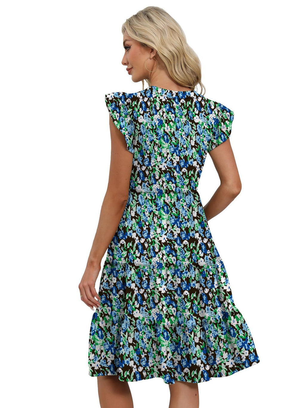 Summer Dresses for Women 2026 Elegant Classy Denim Dress Linen Business Casual Airy Skirt Plus Size T Shirt Midi Beach Clothes Boho Maxi Sundresses Fall Fashion Must Haves Blue Flower X-Large
