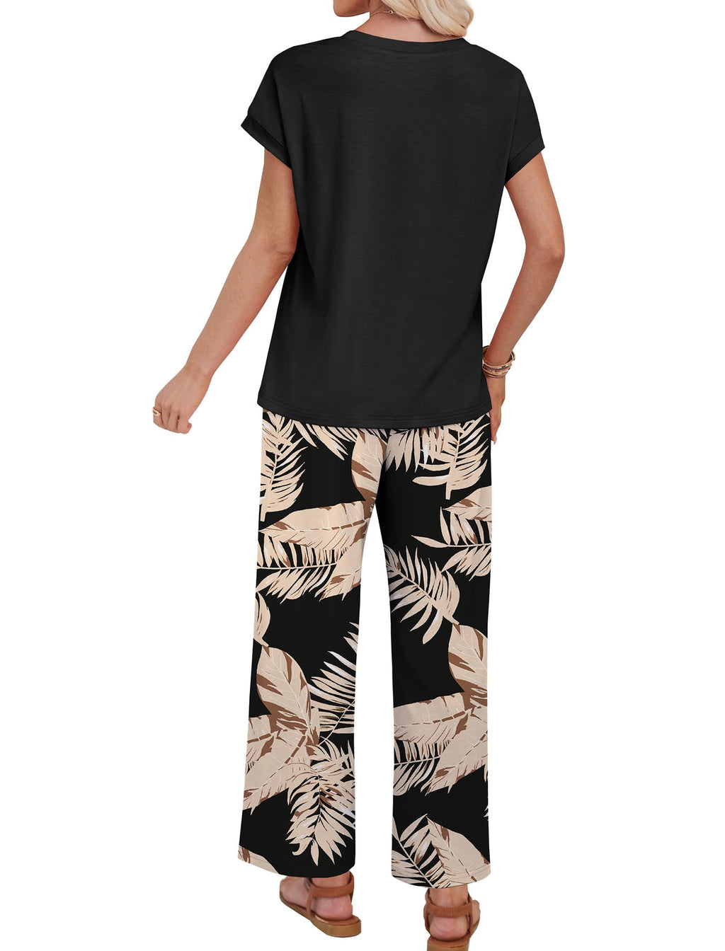 WIHOLL 2 Piece Sets for Women Dressy Tropical Vacation Outfits Beach Summer Clothes Lounge Sets Fashion Clothing Airport Travel Outfits Cruise Date Resort Wear 2026 Hawaiian Printed M