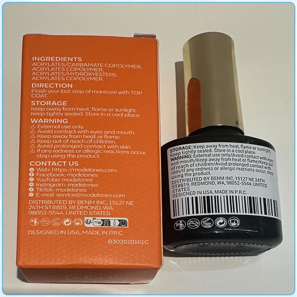 modelones Gel Top Coat, 15ml No Wipe Gel Nail Polish High Gloss Top Coat Shiny Long Lasting Clear Top for Acrylic Nails, Need U V/LED Lamp for Home DIY Gift Winter Valentine's Manicure Salon