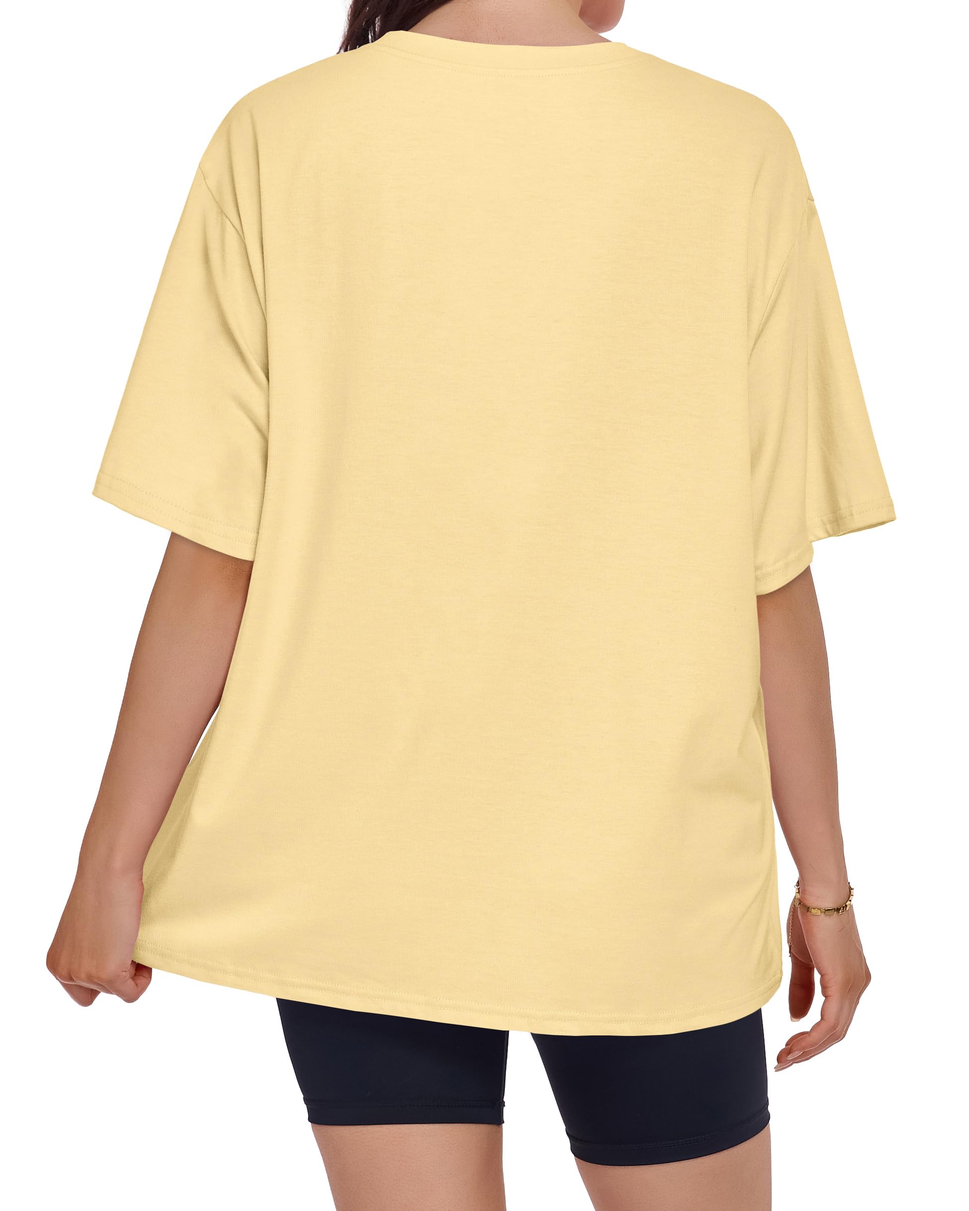 ADOREJOY Oversized Tshirts for Women Crewneck Summer Graphic Tees Short Sleeve Loose Basic Tops, Khaki Pink Heart, L