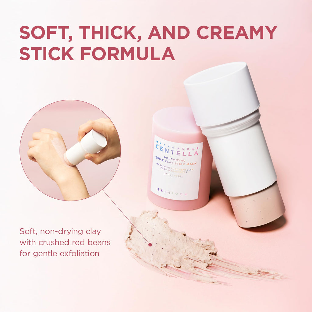 SKIN1004 Valentine Gifts, Poremizing Quick Clay Stick Mask, Face Masks Skincare for Pore Minimizing, Facial Clay Mask with Madagascar Centella, Pore Mask for Sebum, Korean Skin Care, 0.95 oz / 27g