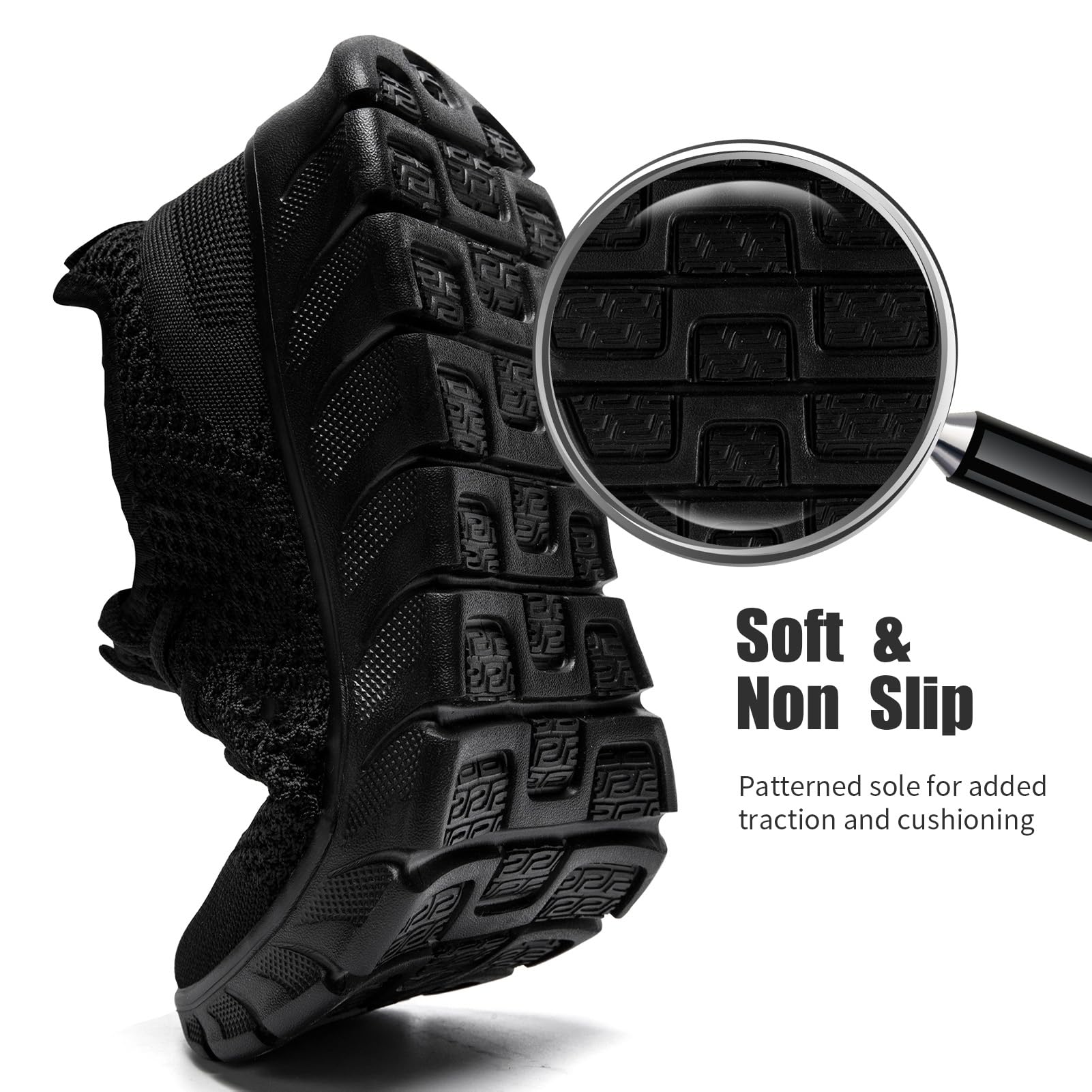 YRLTYO Mens Tennis Shoes Running Sneaker Slip On Walking Gym Workout Athletic Breathable Lightweight Jogging Casual Sport Shoes Black Size 12