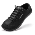 HOBIBEAR Barefoot Minimalist Shoes Womens Mens | Zero Drop | Wide Width Canvas Slip-on Shoes(All Black, Women 9/Men 8)