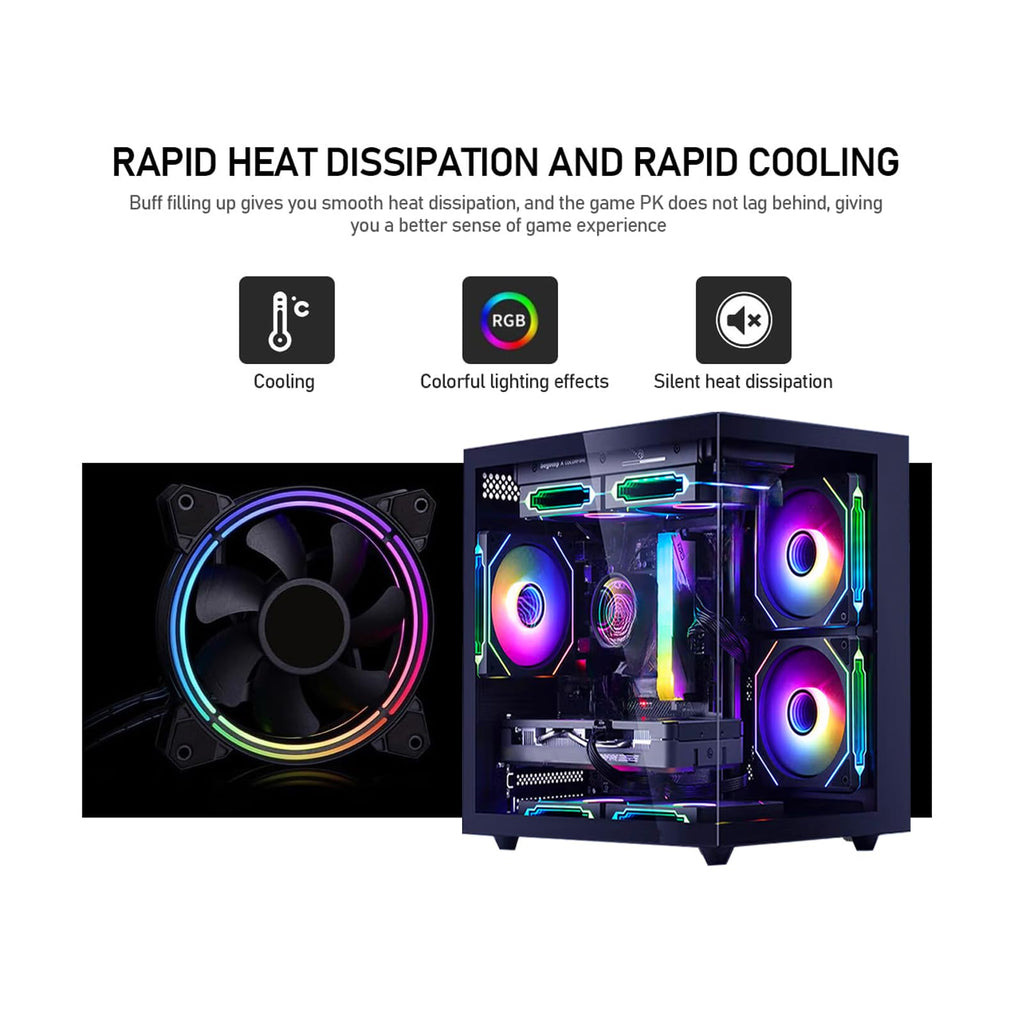 suevery Prebuilt Gaming Desktop Computer | 16G DDR4 RAM | 512G SSD | AMD Ryzen5 6Cores 3.6G Up to 4.1G | RX 560 4G Graphics Card | Wi-Fi 6 | Gamer PC Black