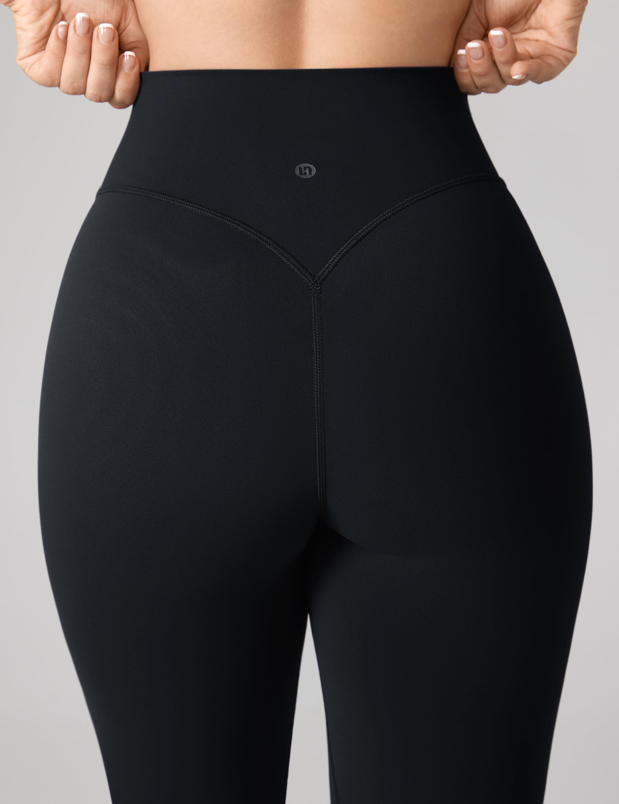 UNISSU Hugcurve No Front Seam High Waisted Flare Leggings for Women Bootcut Yoga Pants Buttery Soft Lounge Workout - 31.5'' Black Medium