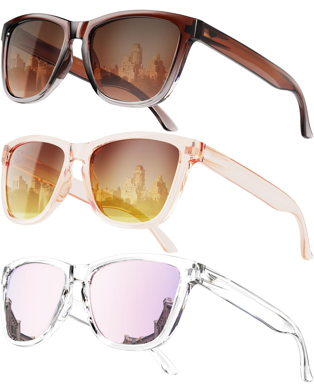 QALLY Sunglasses-women Polarized Sunglasses-womens: Trendy Sun Glasses polarized UV400 Protection Fashion Sun glasses