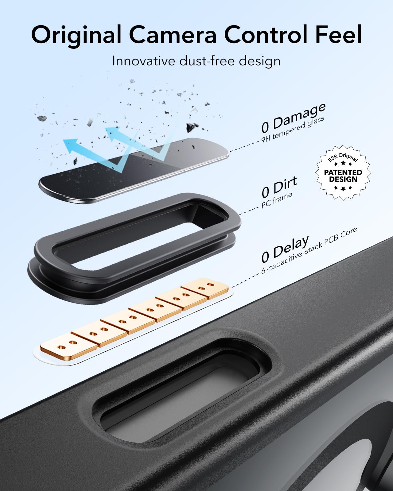 ESR for iPhone 16 Pro Max Case,Camera Control Button Compatible with MagSafe, Military-Grade Protective Case, Built-in Stash Stand Phone Case Classic Series, Frosted Black