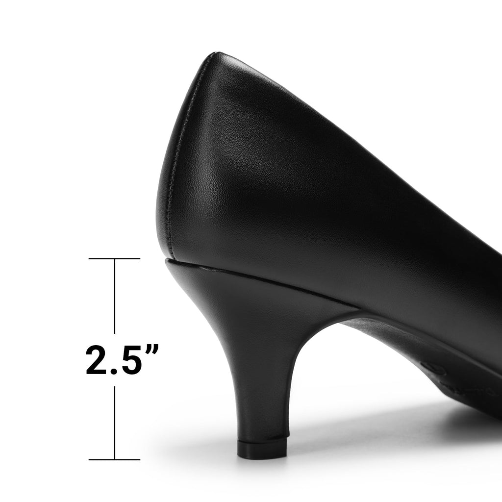 DREAM PAIRS Women's Dress Comfortable Low Heel Pump Shoes,Size 9,Black/Pu,LUVLY