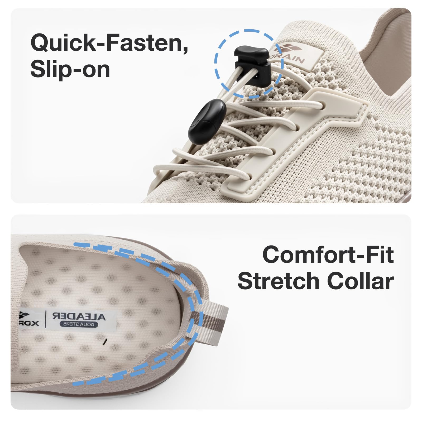 AQUA STEPS Water Shoes for Men, Qucik-Dry Swim Shoes, Barefoot Shoes Men for Beach, Pool Oatmeal US 10