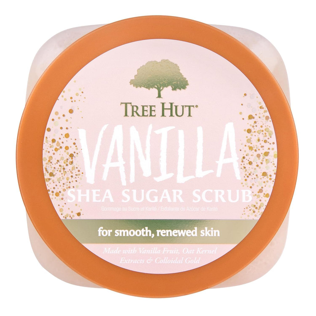 Tree Hut Vanilla Shea Sugar Scrub, Mothers Day Gifts, Exfoliating & Hydrating Body Scrub with Shea Butter & Essential Oils, Smooth Skin, For All Skin Types, Vegan, 18 oz