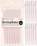 Kitsch Dermaplane Razor for Women Face – Face Razors for Women & Men, Eyebrow Trimmer & Face Shaver – Exfoliating Facial Razor & Skin Care Tool for Smoother Skin - Blush, 12 pcs